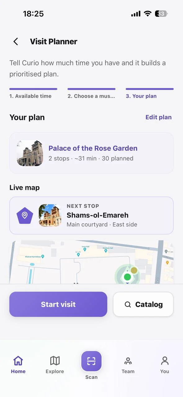 Visit planner: a prioritised route built around the time available