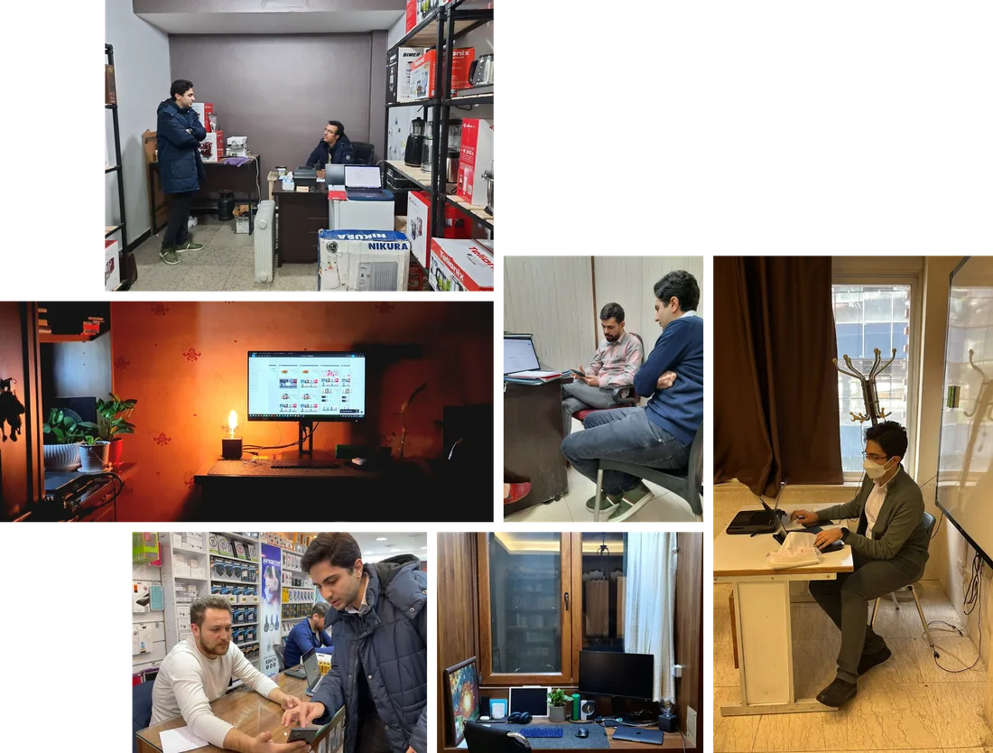 Field research and workspaces: usability sessions with shop owners and day-to-day design work