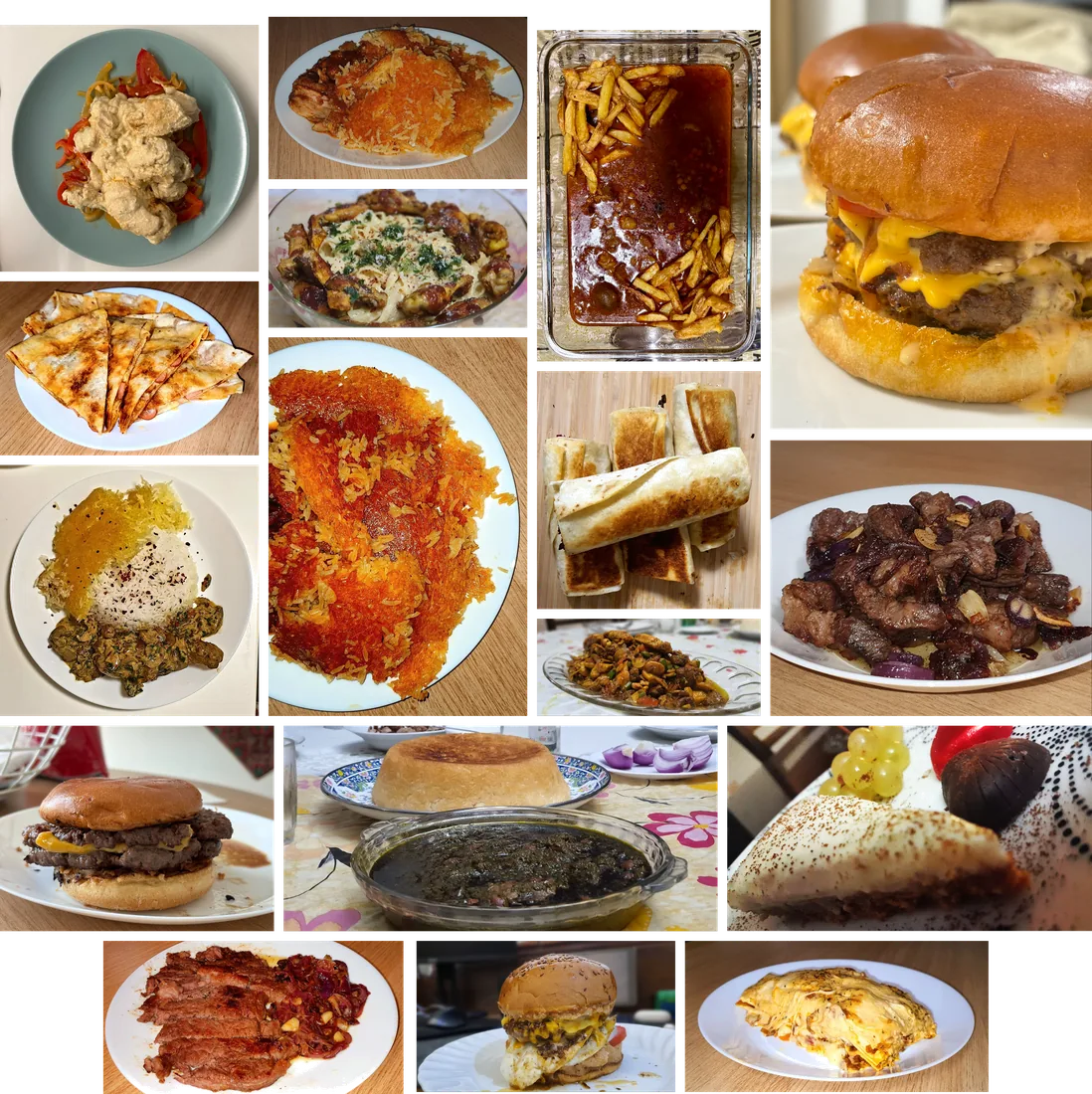 Home cooking experiments: Persian dishes, tahdig, burgers and more